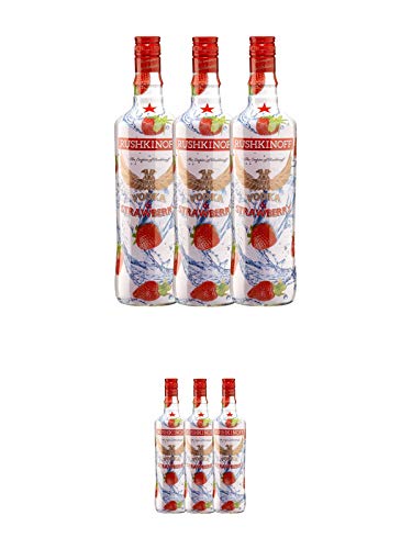 Rushkinoff Vodka & STRAWBERRY 3 x 1,0 Liter + Rushkinoff Vodka & STRAWBERRY 3 x 1,0 Liter von 1a Schiefer
