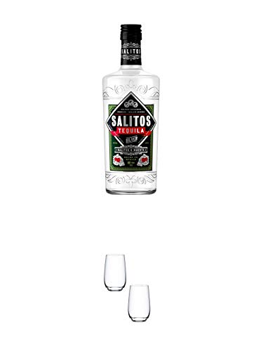 Salitos Tequila Silver Mexico 0,7 Liter + Tequilaglas Riedel 0414/81-2 Stk. von 1a Schiefer