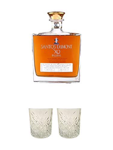 Santos Dumont Rum XO 0,7 Liter + Rum Glas 1 Stück + Rum Glas 1 Stück von 1a Schiefer