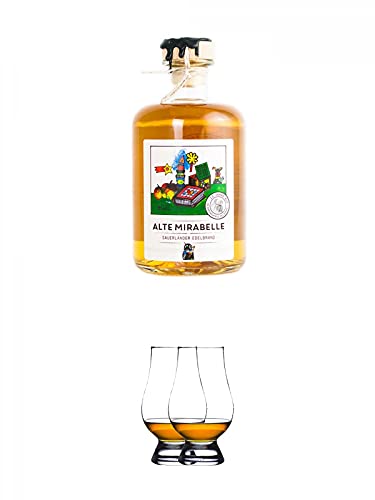 Sauerländer Alte Mirabelle 0,5 Liter + The Glencairn Glas Stölzle 2 Stück von 1a Schiefer