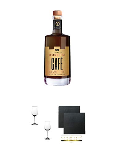 Schlitzer Burgen CAFE Likör 32% 0,5 Liter + Nosing Gläser Kelchglas Bugatti mit Eichstrich 2cl und 4cl - 2 Stück + Schiefer Glasuntersetzer eckig ca. 9,5 cm Ø 2 Stück Schlitzer Burgen CAFE Likör 32% 0,5 Liter + Nosing Gläser Kelchglas Bugatti mit Eichstrich 2cl und 4cl - 2 Stück + Schiefer Glasuntersetzer eckig ca. 9,5 cm Ø 2 Stück von 1a Schiefer