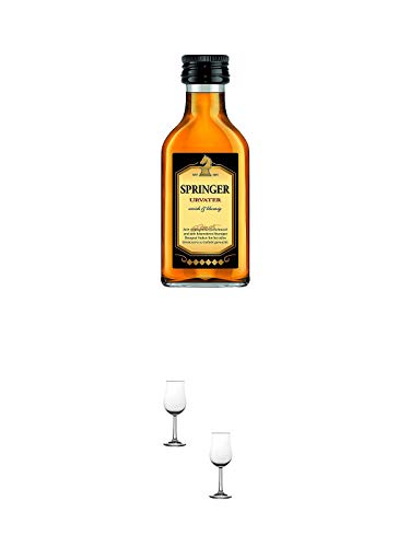 Springer Urvater Spirituosen Spezialität 0,1 Liter + Nosing Gläser Kelchglas Bugatti mit Eichstrich 2cl und 4cl - 2 Stück Springer Urvater Spirituosen Spezialität 0,1 Liter + Nosing Gläser Kelchglas Bugatti mit Eichstrich 2cl und 4cl - 2 Stück von 1a Schiefer