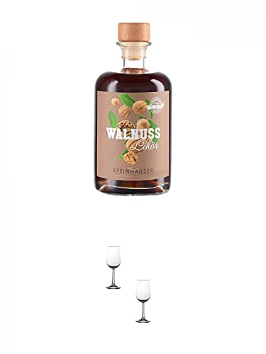 Steinhauser - Walnuss Likör 0,5 Liter + Nosing Gläser Kelchglas Bugatti mit Eichstrich 2cl und 4cl - 2 Stück Steinhauser - Walnuss Likör 0,5 Liter + Nosing Gläser Kelchglas Bugatti mit Eichstrich 2cl und 4cl - 2 Stück von 1a Schiefer