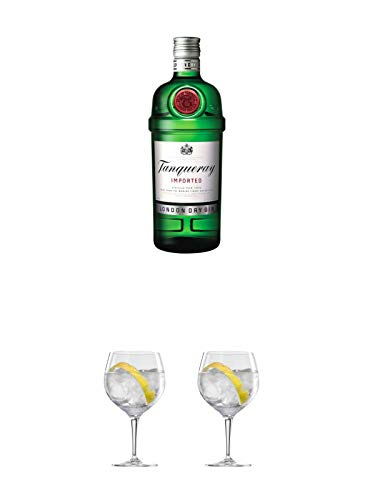 Tanqueray London Dry Gin 0,7 Liter + Ballon Bistro Cubata GIN Glas 1 Stück + Ballon Bistro Cubata GIN Glas 1 Stück von 1a Schiefer