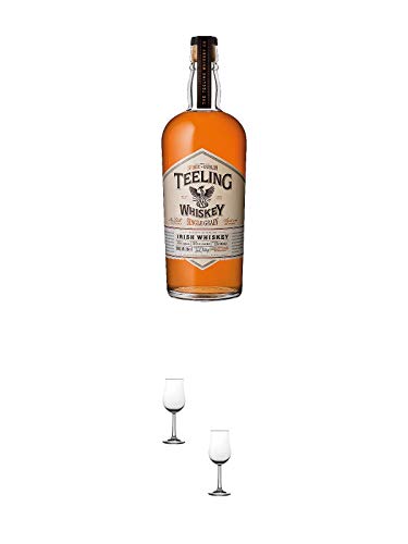 Teeling Single - GRAIN - 0,7 Liter + Nosing Gläser Kelchglas Bugatti mit Eichstrich 2cl und 4cl - 2 Stück von 1a Schiefer