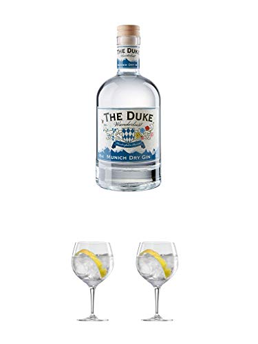 The Duke - WANDERLUST - 47% München Dry BIO Gin 0,7 Liter + Ballon Bistro Cubata GIN Glas 1 Stück + Ballon Bistro Cubata GIN Glas 1 Stück von 1a Schiefer