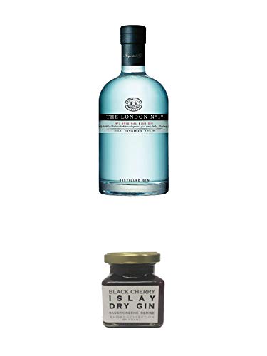 The London No. 1 Gin 0,7 Liter + Islay Dry Gin Black Cherry Sauerkirsche Marmelade 150 Gramm von 1a Schiefer