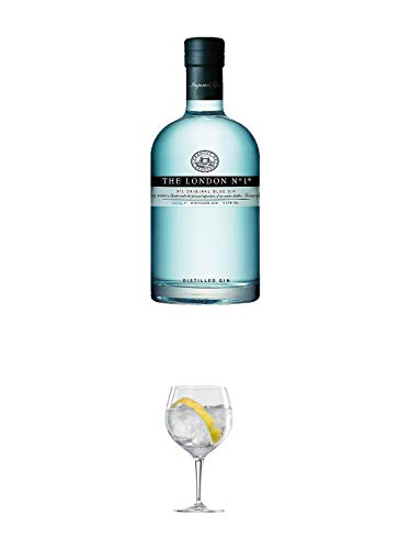 The London No. 1 Gin 1,0 Liter Magnum + Ballon Bistro Cubata GIN Glas 1 Stück von 1a Schiefer