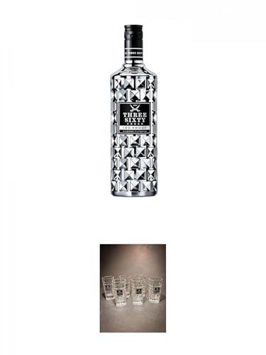 Three Sixty Vodka - 100 PROOF - 0,7 Liter + Three Sixty Vodka SHOT Glas mit Eichstrich 2 & 4 cl - 6 Stück Three Sixty Vodka - 100 PROOF - 0,7 Liter + Three Sixty Vodka SHOT Glas mit Eichstrich 2 & 4 cl - 6 Stück von 1a Schiefer
