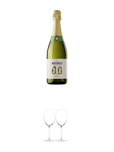 Torres Miguel NATUREO SPUMANTE Sparkling Semi-Seco Alkoholfrei 0,75 Liter + Spiegelau Weissweinglas 1300162-2 Stk. von 1a Schiefer