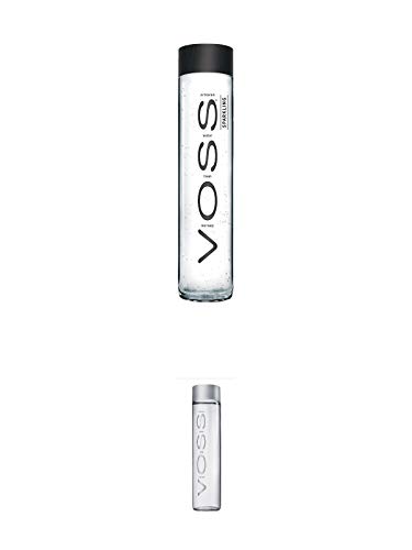 Voss Artesian SPARKLING Gletscher Wasser in Glasflasche 0,8 Liter + Voss Artesian STILL Gletscher Wasser in Glasflasche 0,8 Liter von 1a Schiefer