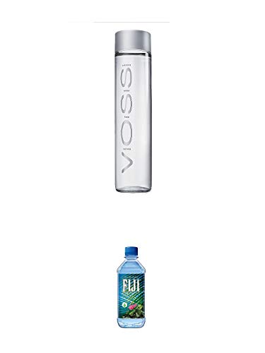 Voss Artesian STILL Gletscher Wasser in Glasflasche 0,8 Liter + Fiji Wasser von den Fiji-Inseln 1 x 1,0 Liter von 1a Schiefer