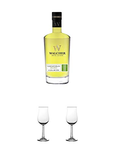 Walcher Bio-Limoncello Edelbrand 25% Südtirol 0,7 Liter + Nosing Gläser Kelchglas Bugatti mit Eichstrich 2cl und 4cl 1 Stück + Nosing Gläser Kelchglas Bugatti mit Eichstrich 2cl und 4cl 1 Stück von 1a Schiefer