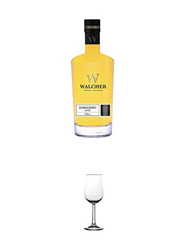 Walcher Bombardino Ei Rum-Likör 17% 0,7 Liter + Nosing Gläser Kelchglas Bugatti mit Eichstrich 2cl und 4cl 1 Stück von 1a Schiefer
