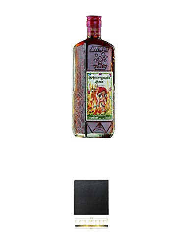 Weis Schwarzwald - HEXE - 32% 0,5 Liter + Schiefer Glasuntersetzer eckig ca. 9,5 cm Durchmesser Weis Schwarzwald - HEXE - 32% 0,5 Liter + Schiefer Glasuntersetzer eckig ca. 9,5 cm Durchmesser von 1a Schiefer