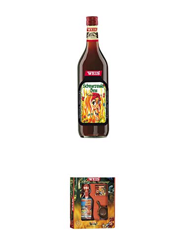 Weis Schwarzwald - HEXE - 32% 1,0 Liter + Elztalbrennerei Georg Weis Schwarzwald Teufel Flambierpacket klein 0,2 Liter Weis Schwarzwald - HEXE - 32% 1,0 Liter + Elztalbrennerei Georg Weis Schwarzwald Teufel Flambierpacket klein 0,2 Liter von 1a Schiefer