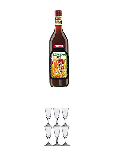 Weis Schwarzwald - HEXE - 32% 1,0 Liter + Stölzle Likörglas/Stamper 6 Stück 3030005 Weis Schwarzwald - HEXE - 32% 1,0 Liter + Stölzle Likörglas/Stamper 6 Stück 3030005 von 1a Schiefer