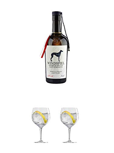 Windspiel Dry Gin NAVY STRENGTH 57% Deutschland 0,5 Liter + Ballon Bistro Cubata GIN Glas 1 Stück + Ballon Bistro Cubata GIN Glas 1 Stück von 1a Schiefer