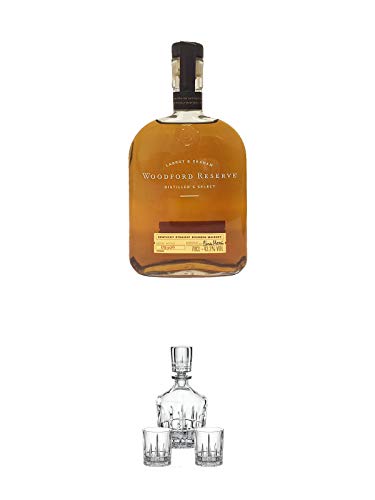 Woodford Reserve Distillers Select USA 0,7 Liter + Whisky Decanter + 2 Whiskytumbler von Spiegelau 4500198 von 1a Schiefer