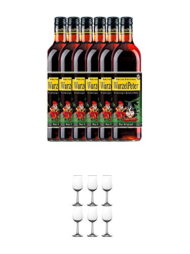 Wurzelpeter Kräuterlikör 30% 6 x 0,7 ltr. + Nosing Gläser Kelchglas Bugatti mit Eichstrich 2cl und 4cl 6er Karton Wurzelpeter Kräuterlikör 30% 6 x 0,7 ltr. + Nosing Gläser Kelchglas Bugatti mit Eichstrich 2cl und 4cl 6er Karton von 1a Schiefer