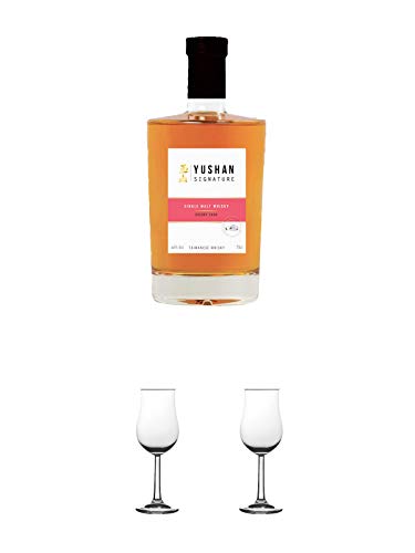 Yushan Sherry Cask Single Malt Whisky Taiwan 0,7 Liter + Nosing Gläser Kelchglas Bugatti mit Eichstrich 2cl und 4cl 1 Stück + Nosing Gläser Kelchglas Bugatti mit Eichstrich 2cl und 4cl 1 Stück von 1a Schiefer