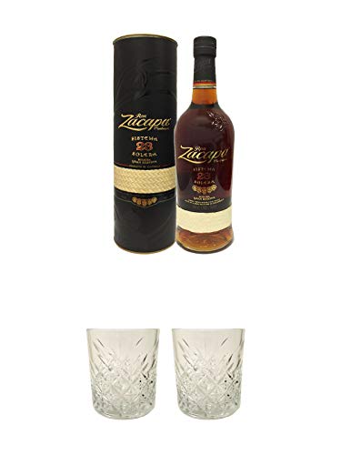 Zacapa Rum Solera Sistema 23 Centenario 0,7 Liter + Rum Glas 1 Stück + Rum Glas 1 Stück von 1a Schiefer