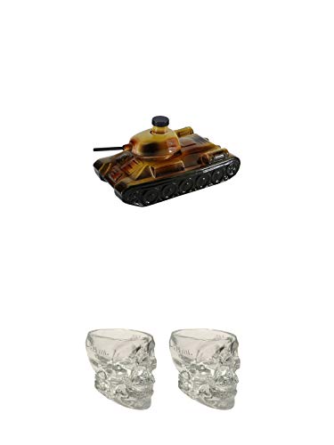 Zlatogor Panzer 1,0 Liter Wodka Geschenkset Tank + Wodka Totenkopf aus Glas 1 Stück 29 ml + Wodka Totenkopf aus Glas 1 Stück 29 ml Zlatogor Panzer 1,0 Liter Wodka Geschenkset Tank + Wodka Totenkopf aus Glas 1 Stück 29 ml + Wodka Totenkopf aus Glas 1 Stück 29 ml von 1a Schiefer