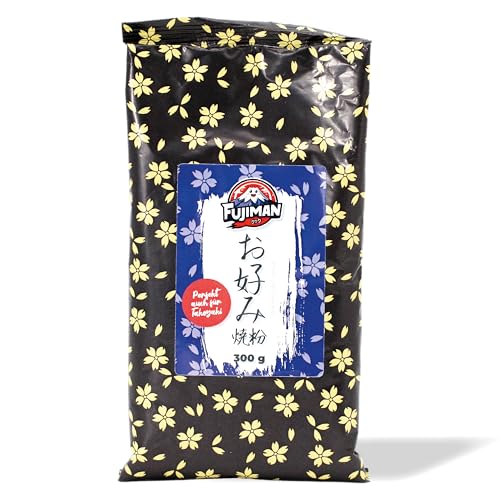 FUJIMAN Okonomiyakiko | Okonomiyaki Teig Mehl für japanische Pfannkuchen | 300 g Mehl für 6 Portionen Okonomiyaki | auch perfekt für Takoyaki | vegan (1 x 300 g) FUJIMAN Okonomiyakiko | Okonomiyaki Teig Mehl für japanische Pfannkuchen | 300 g Mehl für 6 Portionen Okonomiyaki | auch perfekt für Takoyaki | vegan (1 x 300 g) von 1mal1japan