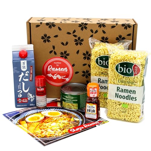 1mal1japan Ramen Kochset für japanische Nudelsuppe (für 8 Portionen, 6-teilige DIY Ramen Box, inkl. Anleitung), Geschenkidee von 1mal1japan