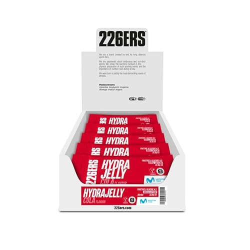 226ERS – Hydrajelly, Gelatine-Textur-Energiegel, 30 x 40 g, basierend auf Glukose und Fruktose, sofortige Energie, Muskelregeneration, Natriumbeitrag, bessere Assimilation und Verdauung, Cola 226ERS – Hydrajelly, Gelatine-Textur-Energiegel, 30 x 40 g, basierend auf Glukose und Fruktose, sofortige Energie, Muskelregeneration, Natriumbeitrag, bessere Assimilation und Verdauung, Cola von 226ERS