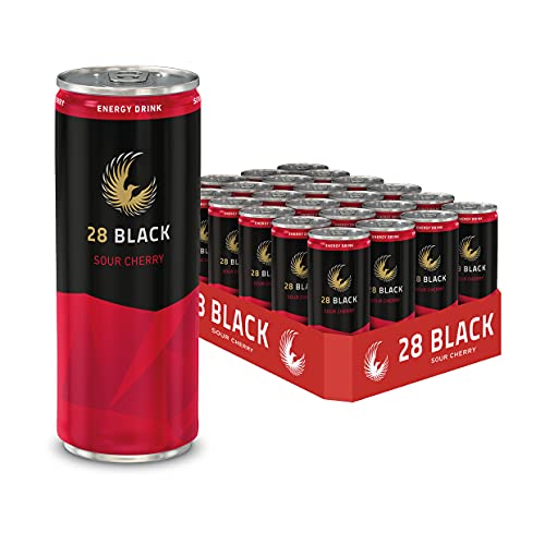 28 BLACK Sour Cherry - Energy Drink, 250ML (24-pack), 6.7 kg von 28 Black