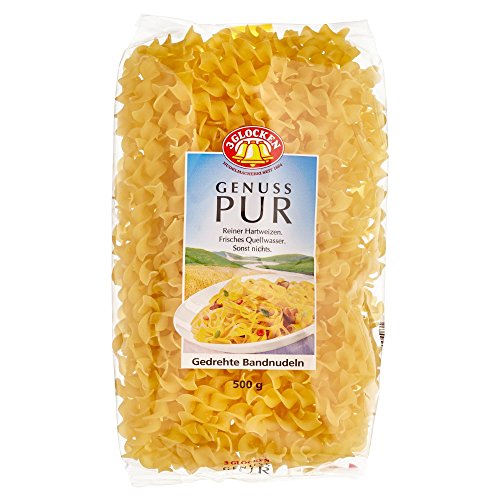 3 Glocken Genuss Pur Gedrehte Bandnudeln, 500g 3 Glocken Genuss Pur Gedrehte Bandnudeln, 500g von 3 Glocken