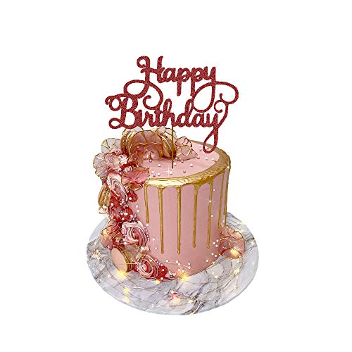 Happy Birthday Kuchendekoration, 300 g/m², Glitzerkarte, glitzernde Dekoration, Party, 17,8 x 14 cm Happy Birthday Kuchendekoration, 300 g/m², Glitzerkarte, glitzernde Dekoration, Party, 17,8 x 14 cm von 3 LITTLE DESSERTS