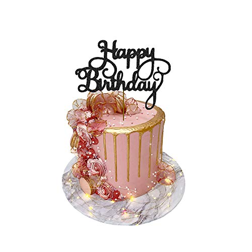 Happy Birthday Kuchendekoration, 300 g/m², Glitzerkarte, glitzernde Dekoration, Party, 17,8 x 14 cm Happy Birthday Kuchendekoration, 300 g/m², Glitzerkarte, glitzernde Dekoration, Party, 17,8 x 14 cm von 3 LITTLE DESSERTS