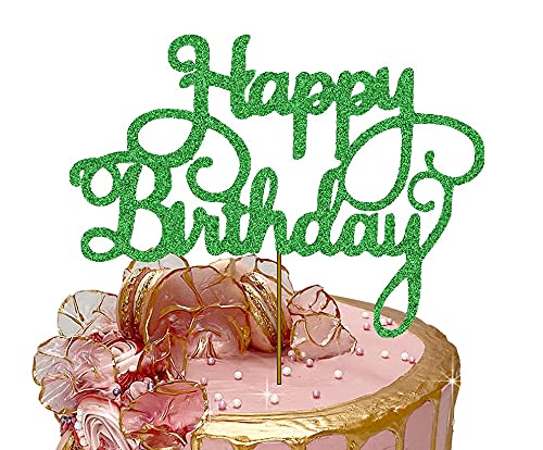 Happy Birthday Kuchendekoration, 300 g/m², Glitzerkarte, glitzernde Dekoration, Party, 17,8 x 14 cm Happy Birthday Kuchendekoration, 300 g/m², Glitzerkarte, glitzernde Dekoration, Party, 17,8 x 14 cm von 3 LITTLE DESSERTS