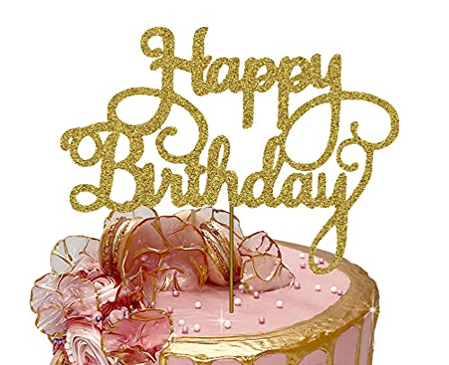 Happy Birthday Kuchendekoration, 300 g/m², Glitzerkarte, glitzernde Dekoration, Party, 17,8 x 14 cm Happy Birthday Kuchendekoration, 300 g/m², Glitzerkarte, glitzernde Dekoration, Party, 17,8 x 14 cm von 3 LITTLE DESSERTS