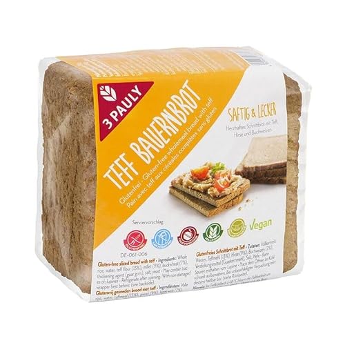 3 Pauly Teff Bauernbrot glutenfrei - 500g x 6-6er Pack VPE von 3 Pauly