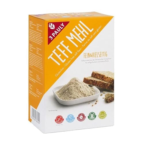 3 Pauly Teff Mehl glutenfrei 2x400g - 800g x 8-8er Pack VPE von 3 Pauly