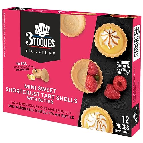 3 Toques Mini Sweet Shortcrust Tart Shells with Butter - 1x12 von Brand New Cake