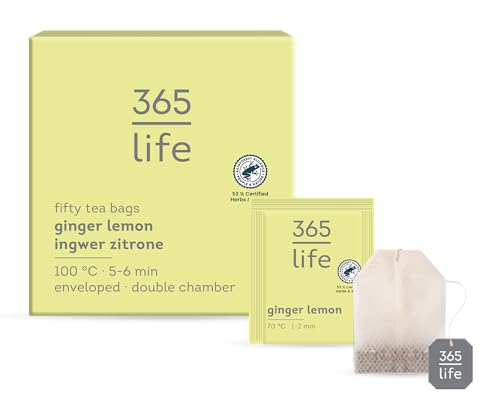 365 Life | 50er Beutel Gewürz- und Früchtetee | Aromatische Früchteteemischung mit fruchtigem Geschmack von Ingwer und Zitrione| Enthält 1,75g pro Teebeutel | 460036 von 365 life