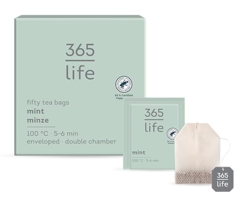 365 Life | 50er Beutel Pfefferminze | Arromatisierte Kräutertee-Mischung | Enthält 1,75g pro Teebeutel | 460030 365 Life | 50er Beutel Pfefferminze | Arromatisierte Kräutertee-Mischung | Enthält 1,75g pro Teebeutel | 460030 von 365 life