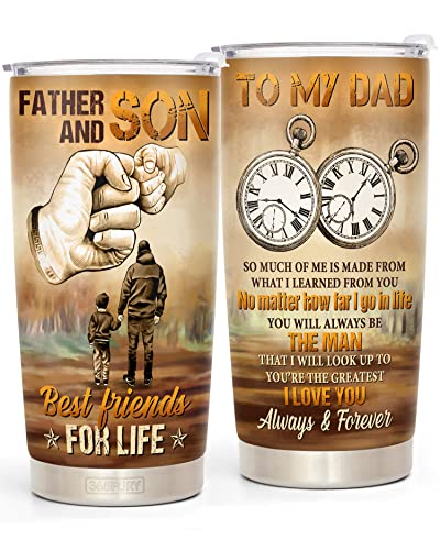 365FURY Dad Gifts From Son – Geburtstagsgeschenke für Papa – Vatertagsgeschenk für Vater, Ehemann – Best Dad Gift, Weihnachtsgeschenkidee für Vater von Sohn, Ehefrau – ReiseKaffeebecher 590 ml (Dad von 365FURY