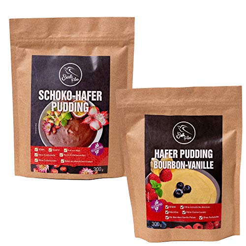 Hafer Pudding mix 2x300 g | Hafer Pudding Bourbon-Vanille | Schoko Hafer Pudding | Glutenfrei | Vegan von 365forlife