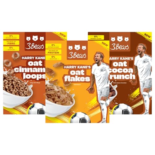 3Bears Cereals Set – 3 Sorten Cerealien mit Hafer, Zimt & Kakao – vegan, ohne Industriezucker & Zusatzstoffe – Ballaststoff- & Proteinquelle – entwickelt mit Harry Kane 3Bears Cereals Set – 3 Sorten Cerealien mit Hafer, Zimt & Kakao – vegan, ohne Industriezucker & Zusatzstoffe – Ballaststoff- & Proteinquelle – entwickelt mit Harry Kane von 3Bears