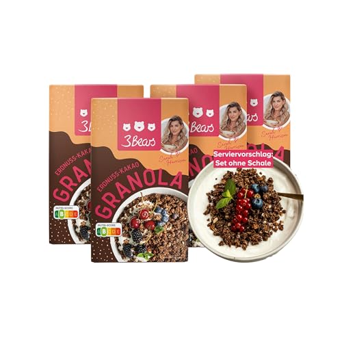3Bears Granola – Erdnuss-Kakao | Knuspriges & veganes Granola mit Erdnüssen und Kakao, 4x325g | Ohne Industriezucker | In Kooperation mit Sarah Harrison 3Bears Granola – Erdnuss-Kakao | Knuspriges & veganes Granola mit Erdnüssen und Kakao, 4x325g | Ohne Industriezucker | In Kooperation mit Sarah Harrison von 3Bears