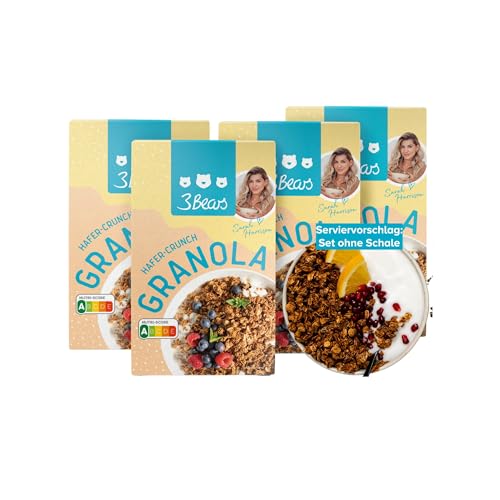3Bears Granola – Hafer-Crunch | Knuspriges & veganes Granola mit Kokosflocken und Zimt, 4x325g | Ohne Industriezucker | In Kooperation mit Sarah Harrison 3Bears Granola – Hafer-Crunch | Knuspriges & veganes Granola mit Kokosflocken und Zimt, 4x325g | Ohne Industriezucker | In Kooperation mit Sarah Harrison von 3Bears