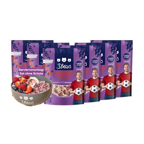 3Bears Porridge - Dreierlei Beere I 6x400g veganes Porridge mit Vollkorn-Haferflocken I Mit rein natürlicher Süße und ohne Zusatzstoffe I auch als Oatmeal, Frühstücksbrei oder Overnight Oats von 3Bears