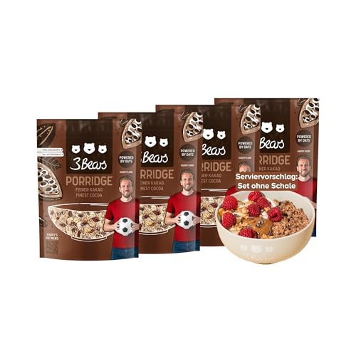 3Bears Porridge - Feiner Kakao I 4x400g veganes Porridge mit Vollkorn-Haferflocken I Mit rein natürlicher Süße und ohne Zusatzstoffe I auch als Oatmeal, Frühstücksbrei oder Overnight Oats 3Bears Porridge - Feiner Kakao I 4x400g veganes Porridge mit Vollkorn-Haferflocken I Mit rein natürlicher Süße und ohne Zusatzstoffe I auch als Oatmeal, Frühstücksbrei oder Overnight Oats von 3Bears