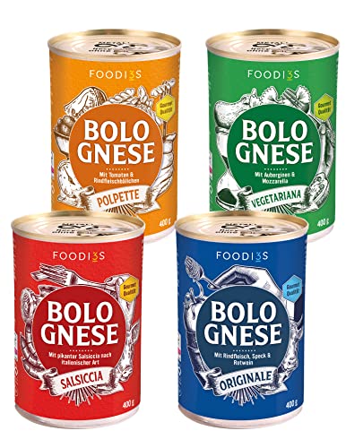 3FOODIES Bolognese Probierpaket Originale + Vegetariano + Polpette + Salsiccia von 3FOODIES