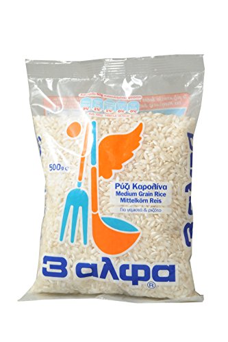 3 Alpha "Griechischer Reis mit mittlerer Körnung, 500 g, Carolina von 3alpha